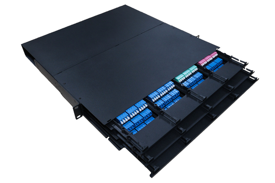 quadro d'interconnessione ottico della fibra di 1U 96C MPO MTP LC OM3 monomodale OM4